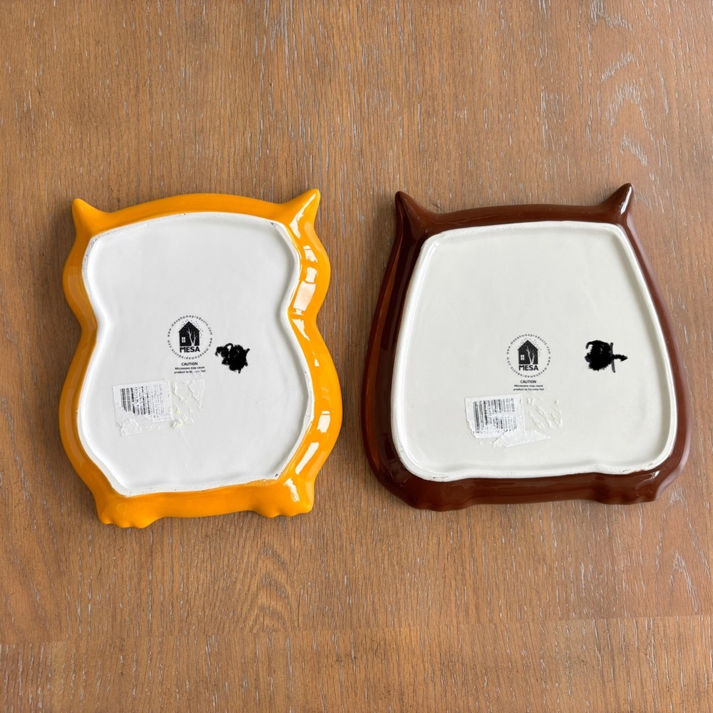 Mesa Home Set Of Two Owl Trays MCM Retro Boho Charming Artsy - Picture 2 of 5